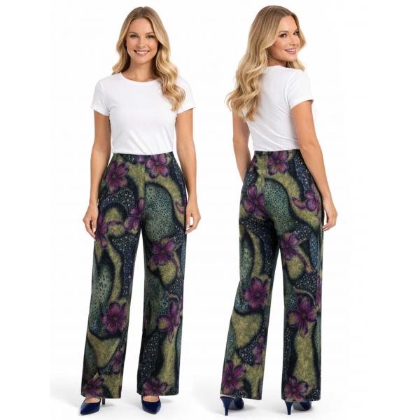 Wholesale 1178 - Slinky Travel Pants  Hibiscus Blue  - 29 inch inseam (XL-2X)