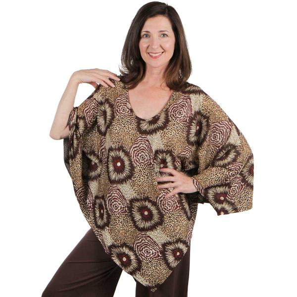 Wholesale 1177 - Slinky Travel Skirts Sunburst Dark Brown/Wine Slinky Weave Poncho - 