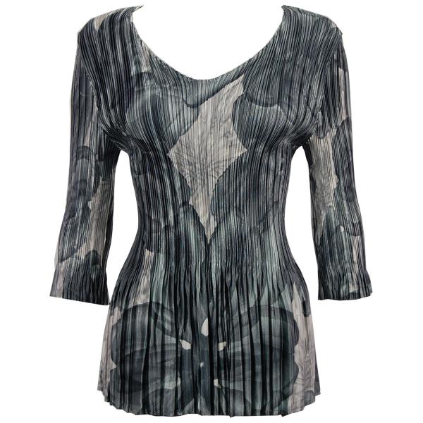 Wholesale 954 - Satin Mini Pleats - Cap Sleeve V-Neck Silver Abstract - One Size Fits Most