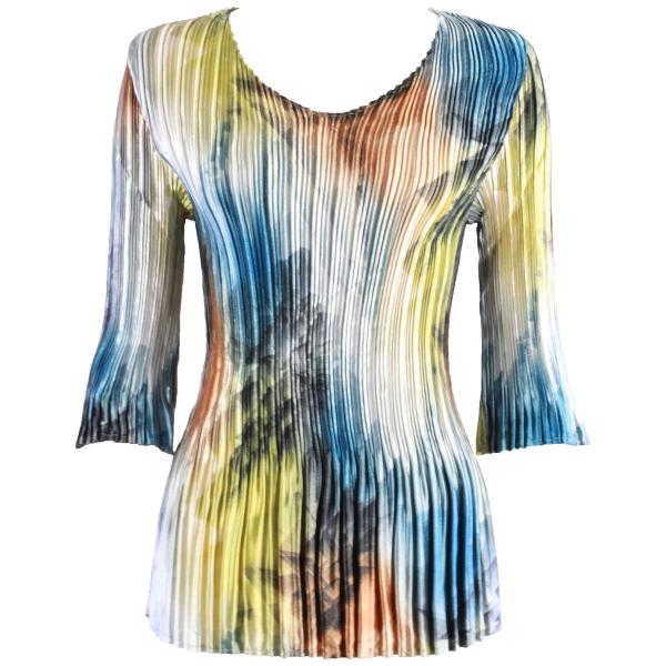 wholesale 1210 - Satin Mini Pleat 3/4 Sleeve V-Neck #14004 Satin Mini Pleat - Three Quarter Sleeve V-Neck - One Size Fits Most