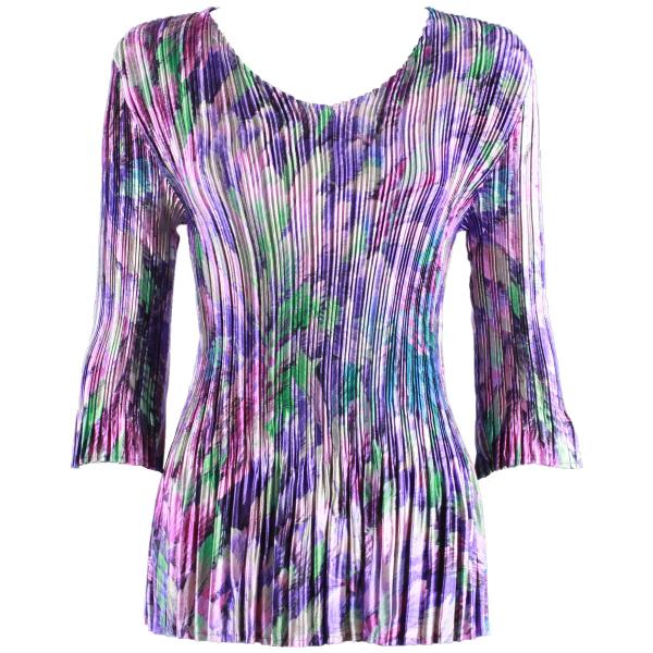 wholesale 1210 - Satin Mini Pleat 3/4 Sleeve V-Neck #14005 Satin Mini Pleat - Three Quarter Sleeve V-Neck MB - One Size Fits Most