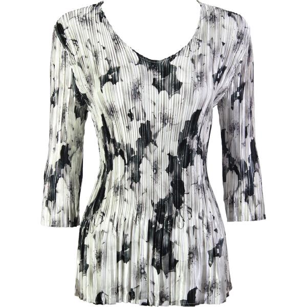 wholesale 1210 - Satin Mini Pleat 3/4 Sleeve V-Neck #5670 Satin Mini Pleat - Three Quarter Sleeve V-Neck - One Size Fits Most