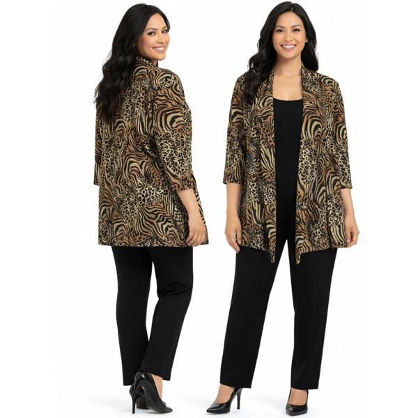 Wholesale 1178 - Slinky Travel Pants  Animal w/Brown Gold Accent - One Size Fits Most