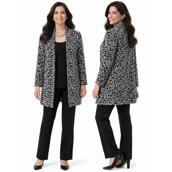 Wholesale 1178 - Slinky Travel Pants  Leopard Black-White - Plus Size Fits (XL-2X)