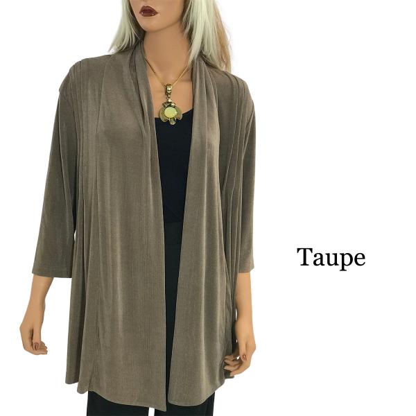 wholesale 1215 - Slinky TravelWear Open Front Cardigan Taupe - One Size Fits Most
