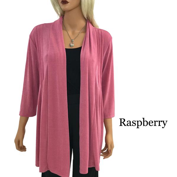 1215 - Slinky TravelWear Open Front Cardigan Raspberry - Plus Size Fits (XL-2X)