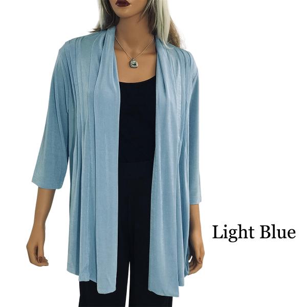 wholesale 1215 - Slinky TravelWear Open Front Cardigan Light Blue - Plus Size Fits (XL-2X)