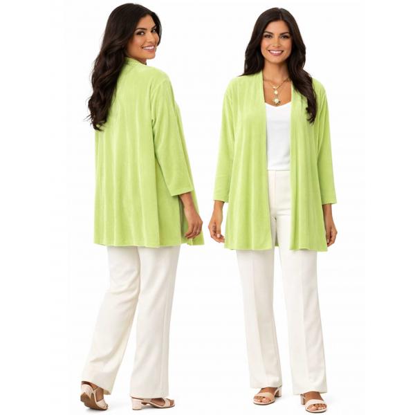 Wholesale 1215 - Slinky TravelWear Open Front Cardigan Lime - Plus Size Fits (XL-2X)