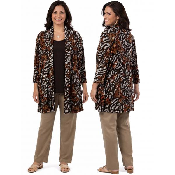 Wholesale 1178 - Slinky Travel Pants  Zebra Floral - Brown - One Size Fits Most