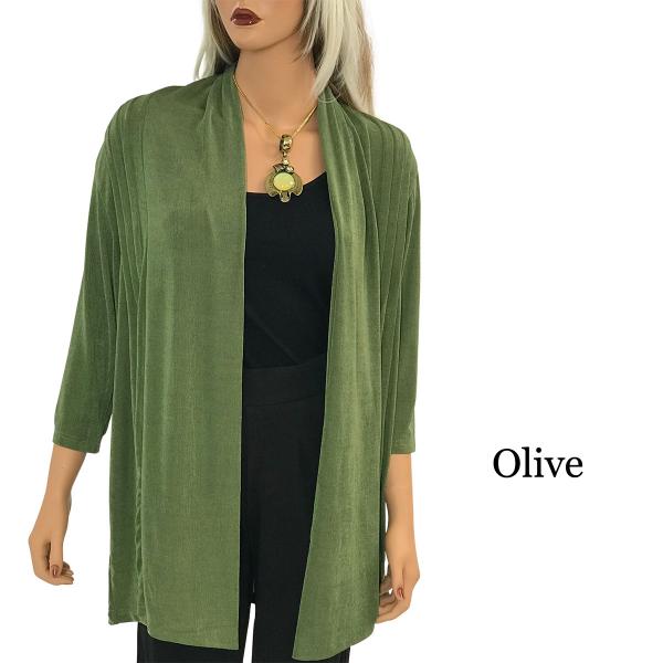 1215 - Slinky TravelWear Open Front Cardigan Olive - One Size Fits Most