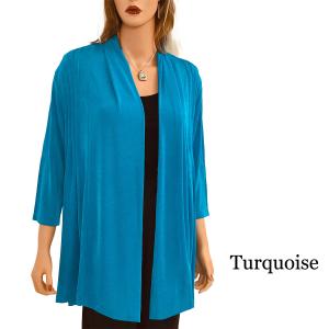 1215 - Slinky TravelWear Open Front Cardigan Turquoise - One Size Fits Most