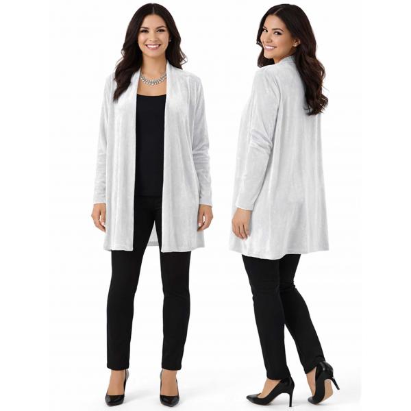 Wholesale 1215 - Slinky TravelWear Open Front Cardigan Platinum - One Size Fits  Most