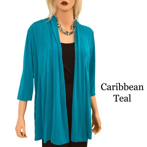 wholesale 1215 - Slinky TravelWear Open Front Cardigan Caribbean Teal - One Size Fits  (S-L)