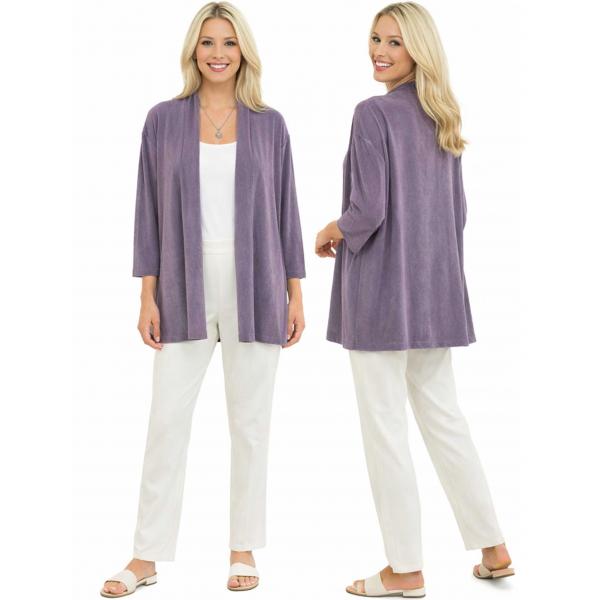 Wholesale 1215 - Slinky TravelWear Open Front Cardigan Lavender - Plus Size Fits (XL-2X)