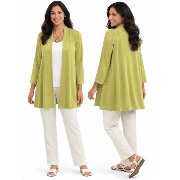 Wholesale 1215 - Slinky TravelWear Open Front Cardigan Pear - Plus Size Fits (XL-2X)