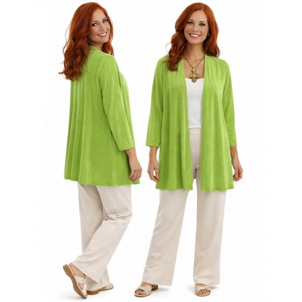 Wholesale 1215 - Slinky TravelWear Open Front Cardigan Green Apple - Plus Size Fits (XL-2X)