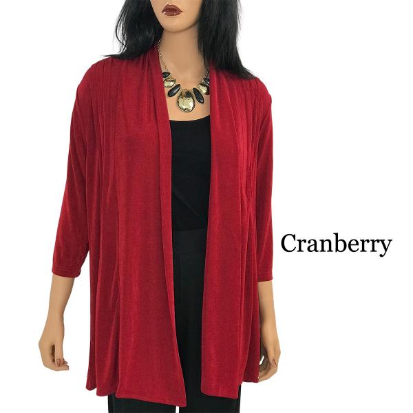 wholesale 1215 - Slinky TravelWear Open Front Cardigan Cranberry - Plus Size Fits (XL-2X)