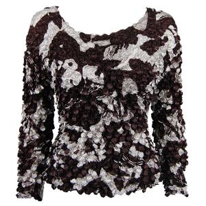 1233 - Coin Prints - Long Sleeve African Brown-White - One Size Fits Most