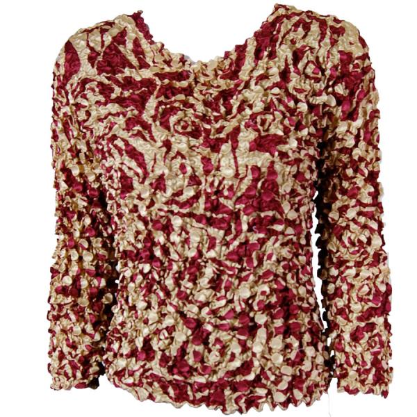Wholesale 1233 - Coin Prints - Long Sleeve Burgundy-Champagne Print - One Size Fits Most