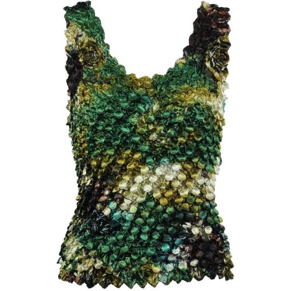 wholesale Coin Prints - Tank Top Floral - Green-Gold - One Size Fits Most