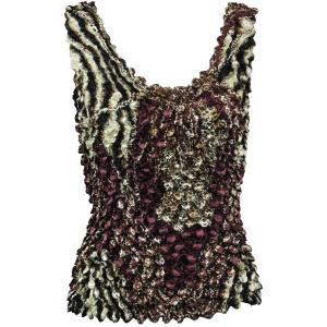 1234 - Coin Prints - Tank Top Zebra Wine-Brown - One Size Fits Most