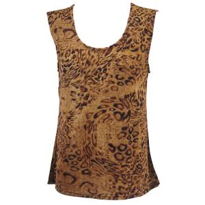 1246 - Sleeveless Slinky Tops  Leopard Print - One Size Fits Most