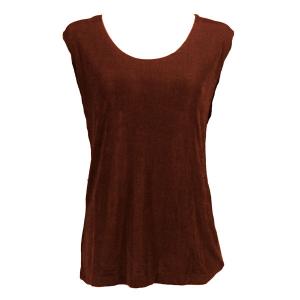 1246 - Sleeveless Slinky Tops  Brown - One Size Fits Most