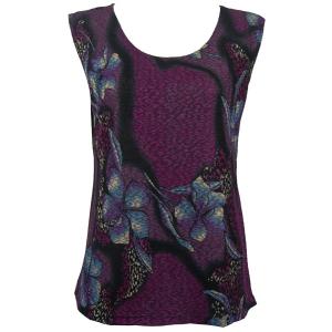1246 - Sleeveless Slinky Tops  Hibiscus Purple - One Size Fits Most