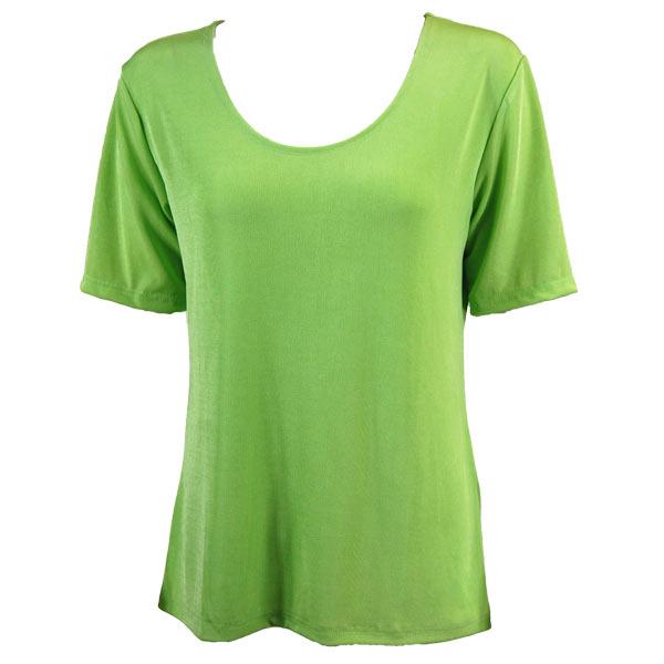 1247 - Short Sleeve Slinky Tops Lime - One Size Fits Most
