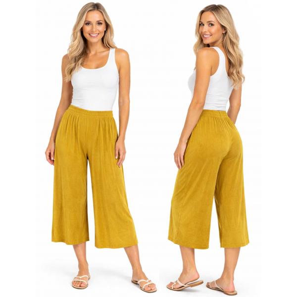Wholesale 1248 - Slinky TravelWear Capris Yellow - Plus Size Fits (XL-2X)