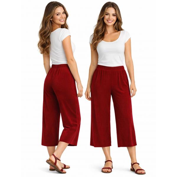 Wholesale 1248 - Slinky TravelWear Capris Cranberry - One Size Fits Most