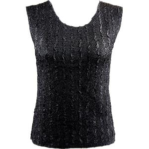 1254 - Ultra Light Crush Sleeveless Tops Solid Black - One Size Fits Most