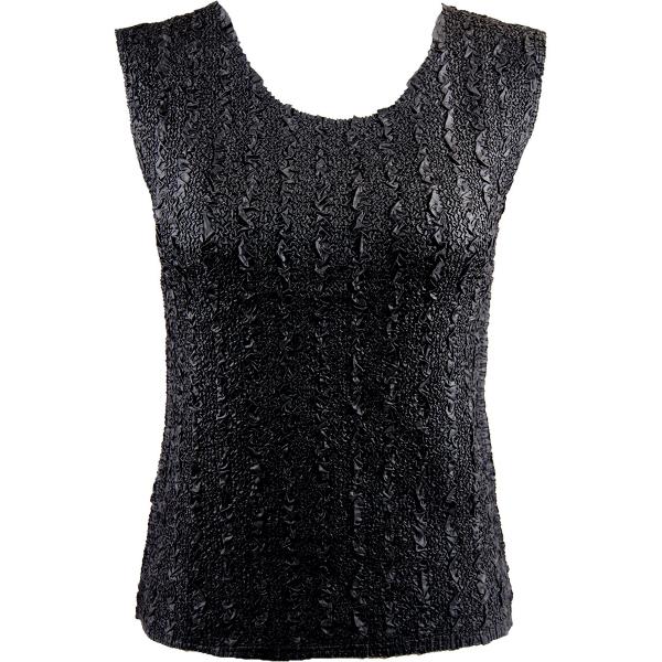 wholesale 1254 - Ultra Light Crush Sleeveless Tops Solid Black - One Size Fits Most