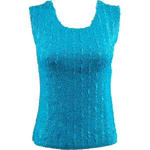 1254 - Ultra Light Crush Sleeveless Tops Solid Bright Teal - One Size Fits Most