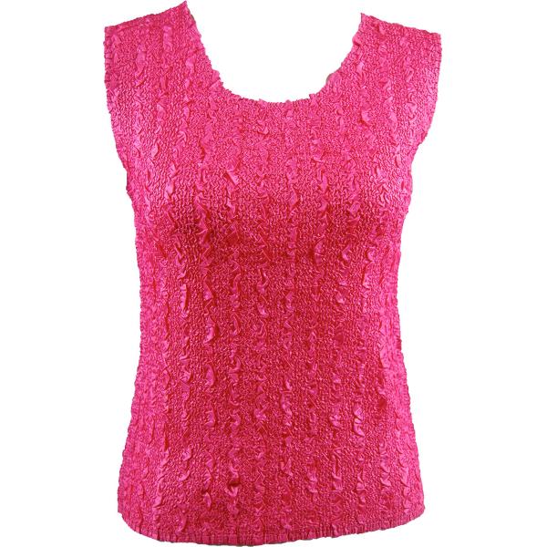 wholesale 1254 - Ultra Light Crush Sleeveless Tops Solid Hot Pink - One Size Fits Most
