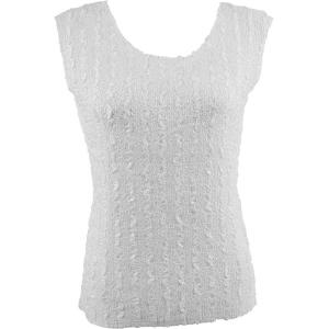 1254 - Ultra Light Crush Sleeveless Tops Solid White Two-Ply - One Size Fits Most