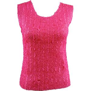 1254 - Ultra Light Crush Sleeveless Tops Solid Hot Pink - Plus Size Fits (XL-2X)