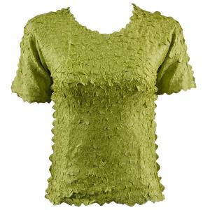 1255 - Petal Shirts - Short Sleeve  Solid Leaf Green - One Size Fits Most