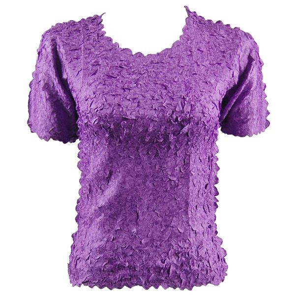 wholesale 1255 - Petal Shirts - Short Sleeve  1255 - Solid Purple<br>
Short Sleeve Petal Shirt - One Size Fits Most