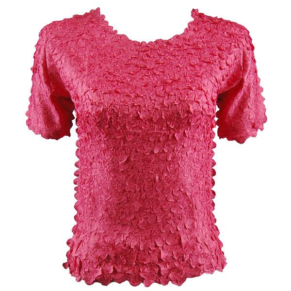 wholesale 1255 - Petal Shirts - Short Sleeve  1255 - Solid Coral<br>
Short Sleeve Petal Shirt - Queen Size Fits (XL-3X)