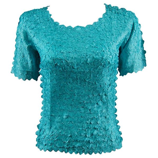Wholesale 1255 - Petal Shirts - Short Sleeve  Solid Light Teal - Queen Size Fits (XL-2X)