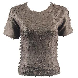 1255 - Petal Shirts - Short Sleeve  Solid Granite - Queen Size Fits (XL-2X)