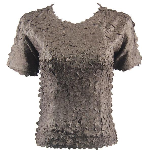 wholesale 1255 - Petal Shirts - Short Sleeve  1255 - Solid Granite<br>
Short Sleeve Petal Shirt - Queen Size Fits (XL-3X)