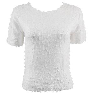 1255 - Petal Shirts - Short Sleeve  Solid White - One Size Fits Most