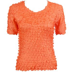 Wholesale  1255 - Solid Tangerine<br>
Short Sleeve Petal Shirt - One Size Fits Most