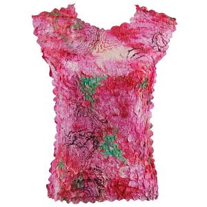1256  - Petal Shirts - Sleeveless Abstract Pink-Red - Queen Size Fits (XL-2X)