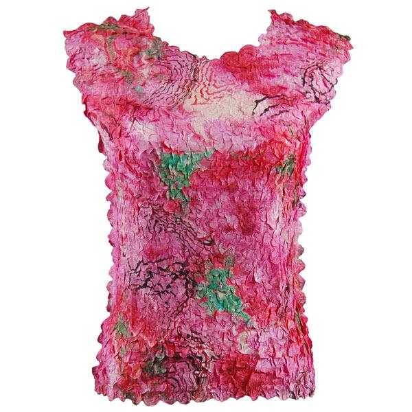 Wholesale 1256  - Petal Shirts - Sleeveless Abstract Pink-Red - Queen Size Fits (XL-2X)