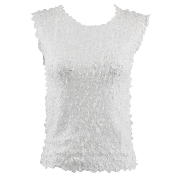 Wholesale 1256  - Petal Shirts - Sleeveless Solid White - Queen Size Fits (XL-2X)