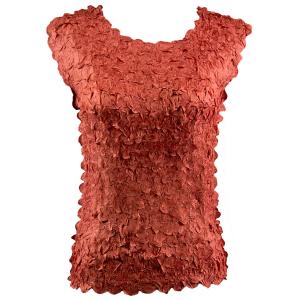 1256  - Petal Shirts - Sleeveless Solid Paprika - Queen Size Fits (XL-2X)