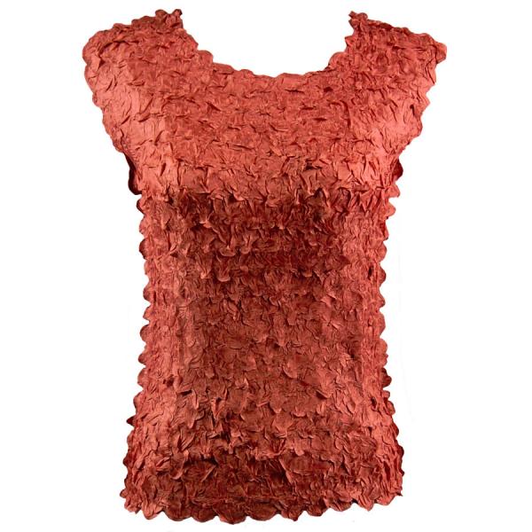 Wholesale 1256  - Petal Shirts - Sleeveless Solid Paprika - Queen Size Fits (XL-2X)